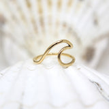 Gold wave ring for C